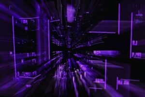 Visualizing data - abstract purple background with motion blur, digital data analysis concept